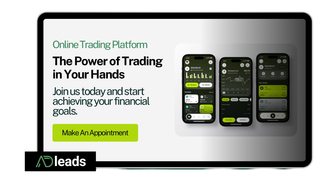 Create a professional online trading platform landing page